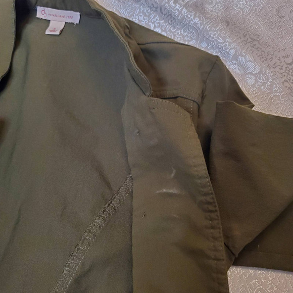 Dressbarn green jacket size S military inspired faux buttons pleats army - Picture 6 of 8